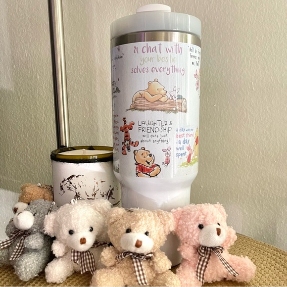 Disney Winnie the Pooh Quotes Climbing Tree 40 oz Tumbler/Water bottle/Mug with - Picture 3 of 6